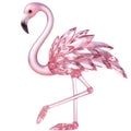Pink crystal flamingo standing in one foot Royalty Free Stock Photo